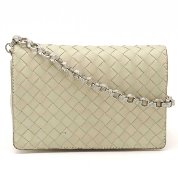 12390341 1 Bottega Veneta Intrecciato Pochette Leather Cream