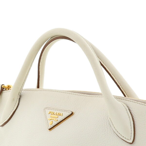 1240001023597 3 Prada Leather 2way Shoulder Bag White