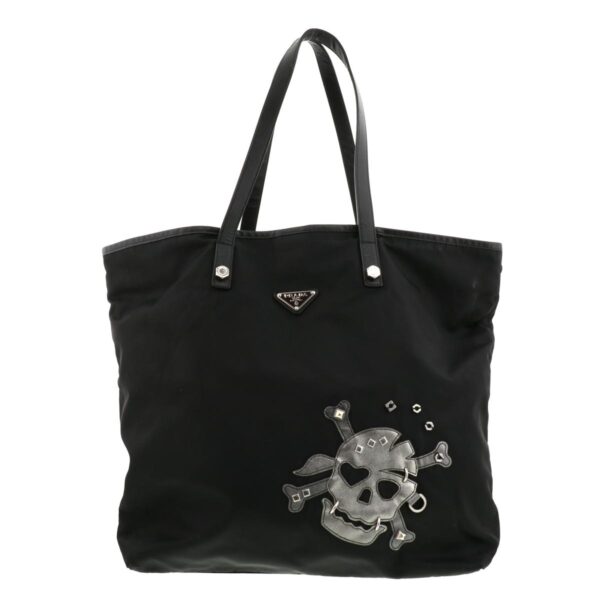 1240001023603 1 Prada Skull Studs Tote Bag Black