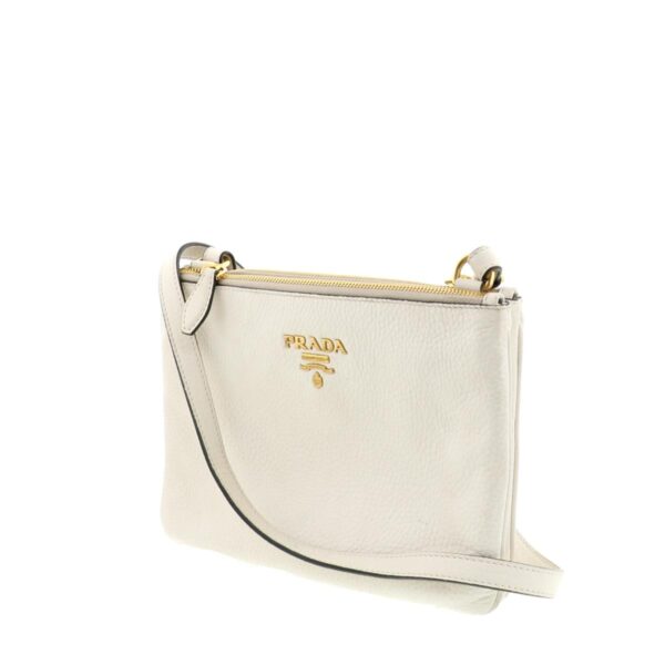 1240001025458 2 Prada Leather Shoulder Bag White