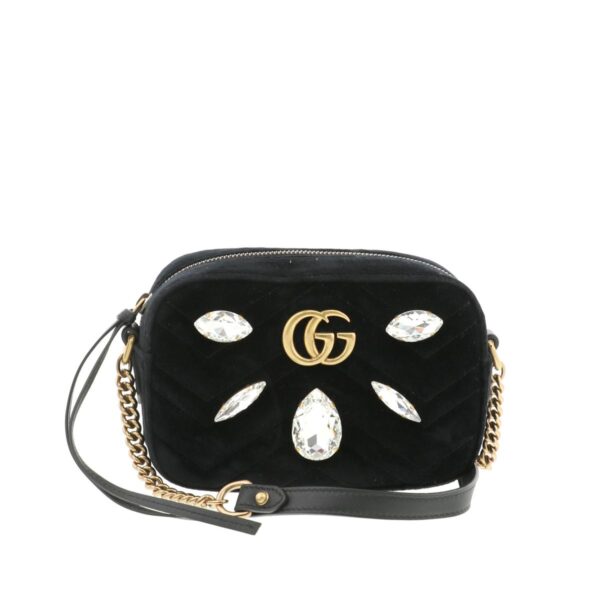 1240001027204 1 Gucci GG Marmont Quilting Shoulder Bag Black