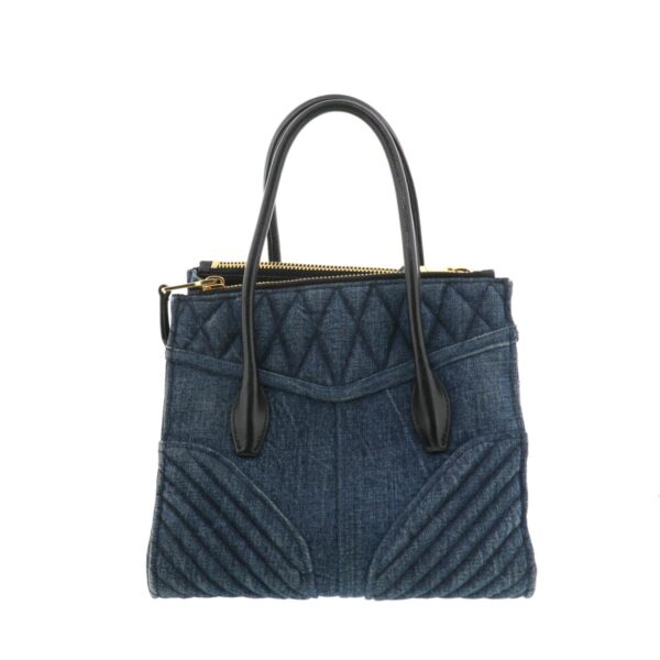 1240001029521 4 Miu Miu Denim Biker 2way Handbag Navy