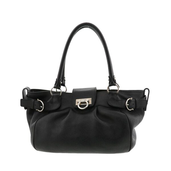 1240001030493 1 Salvatore Ferragamo Gancini Tote Bag Black