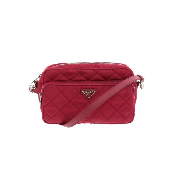 1240001030570 1 Prada Nylon Quilted Shoulder Bag Pink