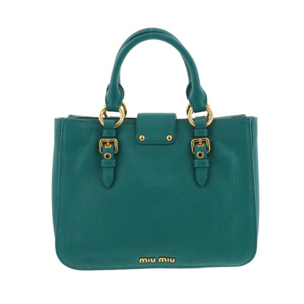 1240001030798 4 Miu Miu Madras 2way Handbag Green