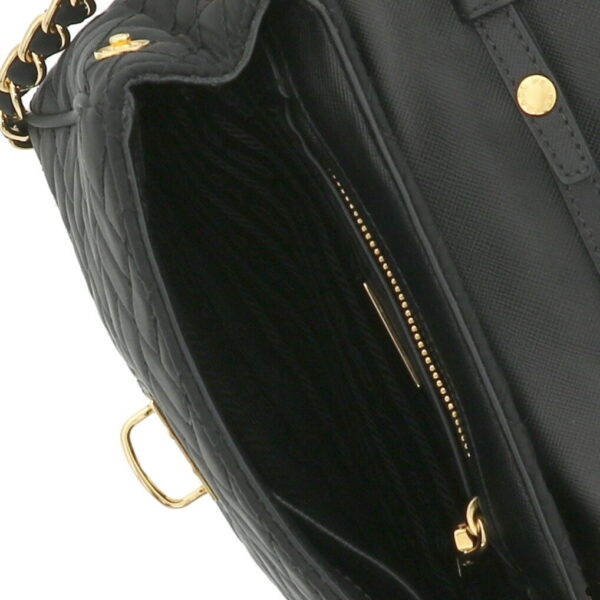 1240001031370 7 Prada Nylon Chain Shoulder Bag Black