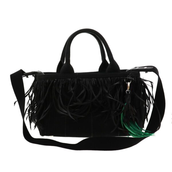 1240001031371 1 Prada 2way Canapa Tote Bag Black