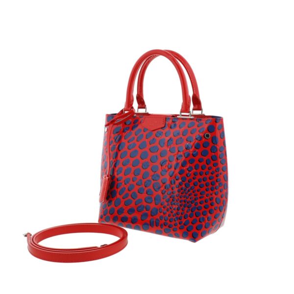 1240001031375 2 Louis Vuitton Vernis Jungle Dot Open Tote Red Blue