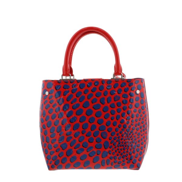 1240001031375 4 Louis Vuitton Vernis Jungle Dot Open Tote Red Blue