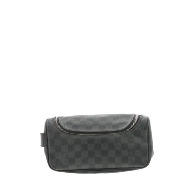 1240001031537 1 Louis Vuitton Toilette Pouch Graphite Clutch Black