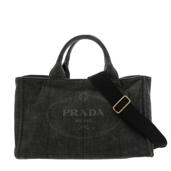 1240001031783 1 Prada Canapa 2way Tote Bag Black