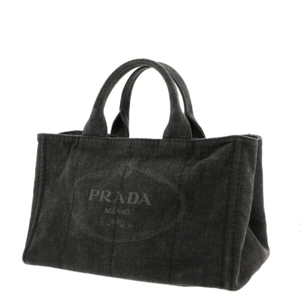 1240001031783 2 Prada Canapa 2way Tote Bag Black