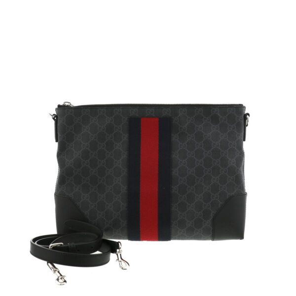 1240001031948 1 Gucci GG Supreme Canvas Messenger Bag Black