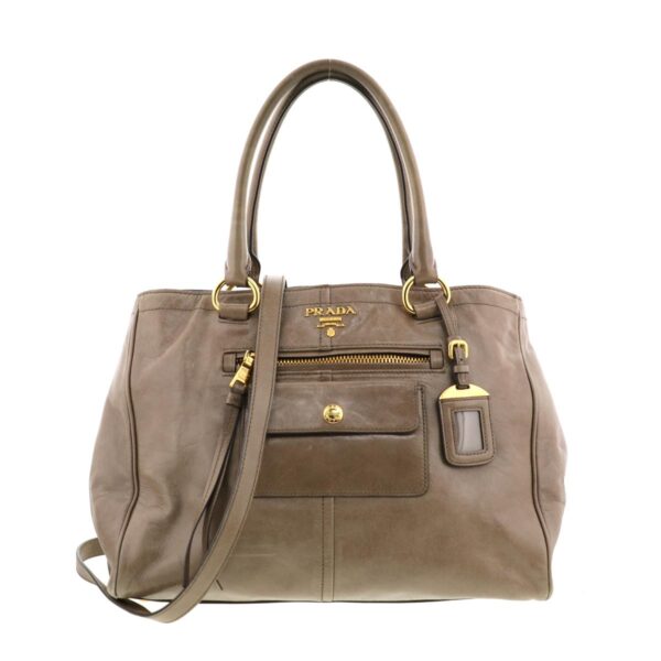 1240001032262 1 Prada 2way Shoulder Bag Brown