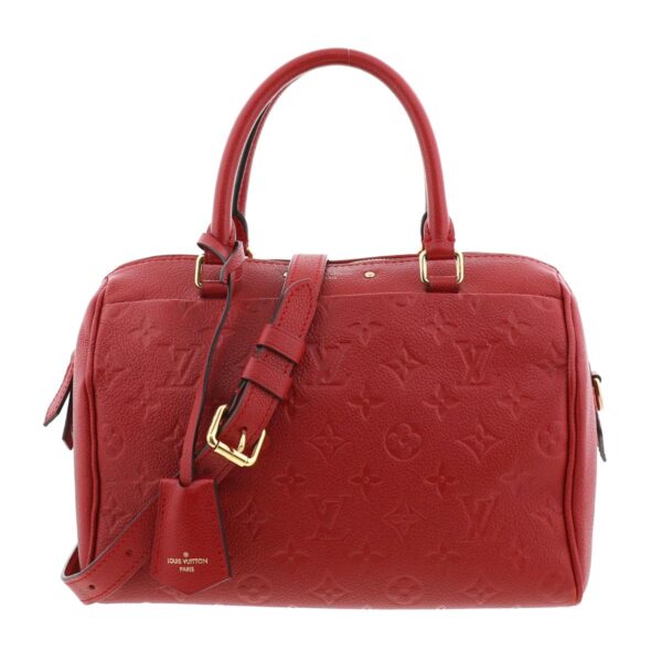 1240001032783 1 Louis Vuitton Speedy Bandouliere 25 Monogram Empreinte Orient Red