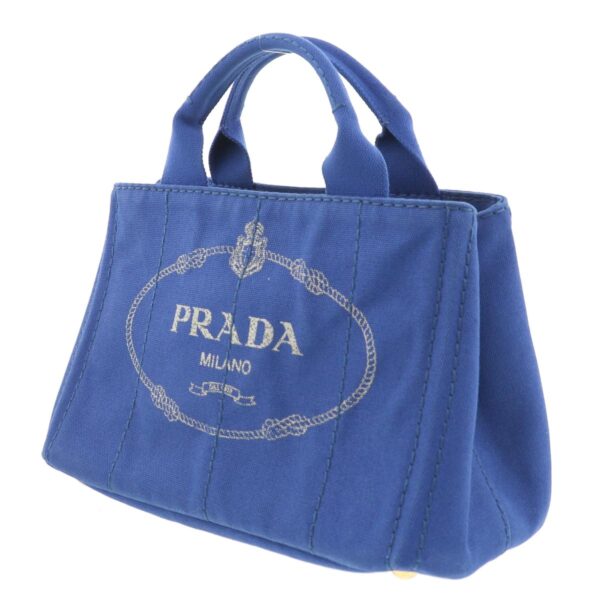 1240001034029 2 Prada Canapa Mini Tote Bag Blue