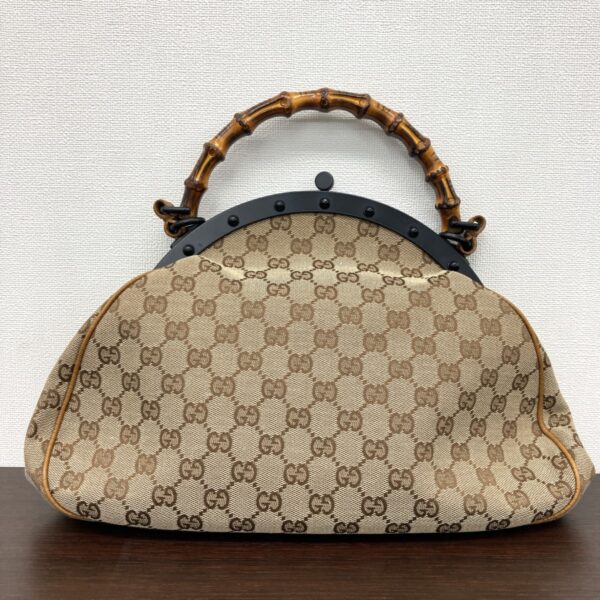 1240001035797 2 Gucci Bamboo Handbag GG Canvas