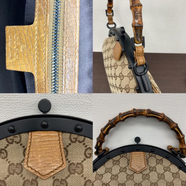 1240001035797 7 Gucci Bamboo Handbag GG Canvas