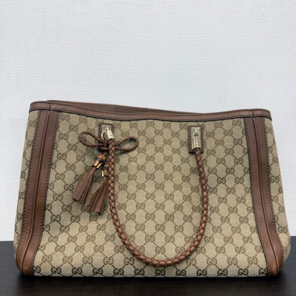 1240001036002 1 Gucci Bella Ebony Tote Bag Brown