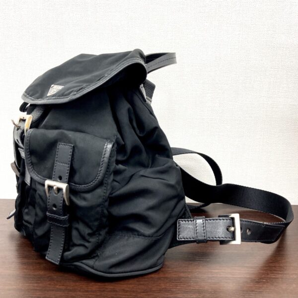 1240001036345 3 Prada Nylon Backpack Black