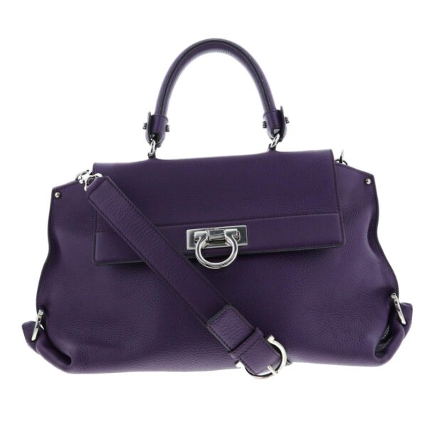 1240001036686 1 Salvatore Ferragamo Gancini 2way Handbag Purple