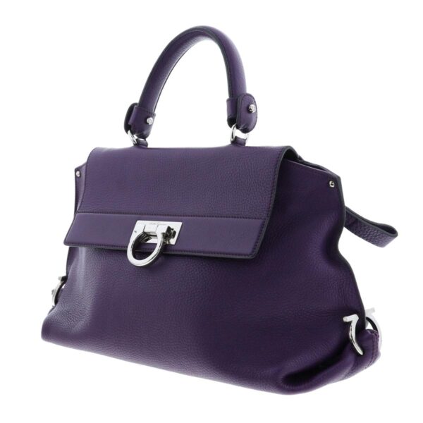 1240001036686 2 Salvatore Ferragamo Gancini 2way Handbag Purple