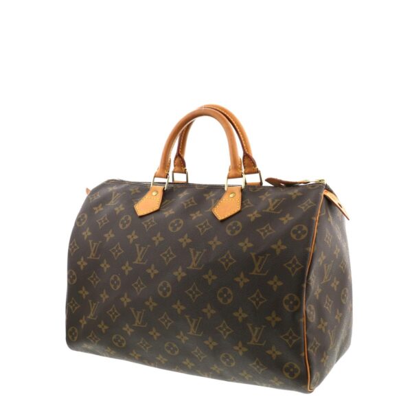 1240002009583 2 Louis Vuitton Speedy 35 Monogram Bag Brown