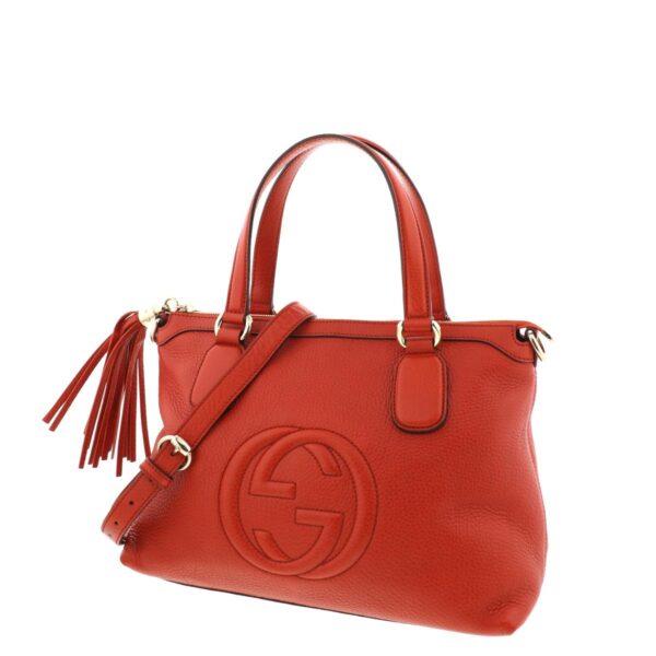 1240002009732 2 Gucci Leather Top Handle Handbag Red