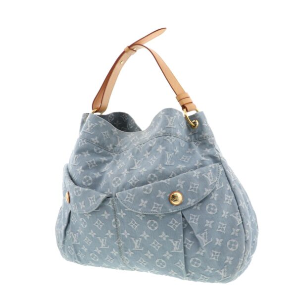 1240002010132 2 Louis Vuitton Daily GM Monogram Denim Shoulder Bag Blue