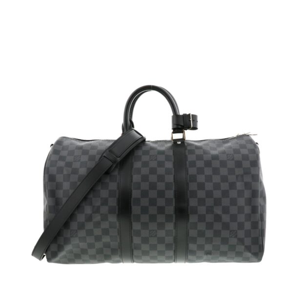 1240002010722 1 Louis Vuitton Keepall Bandolier 45 Bag Bag Damier Graphite Gray