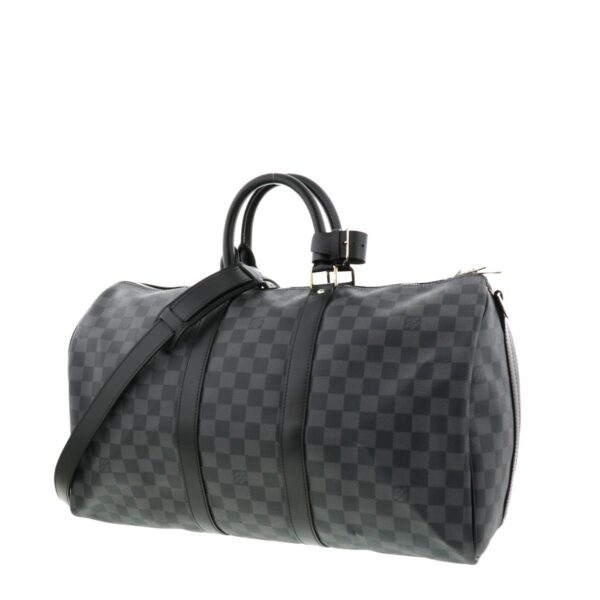 1240002010722 2 Louis Vuitton Keepall Bandolier 45 Bag Bag Damier Graphite Gray