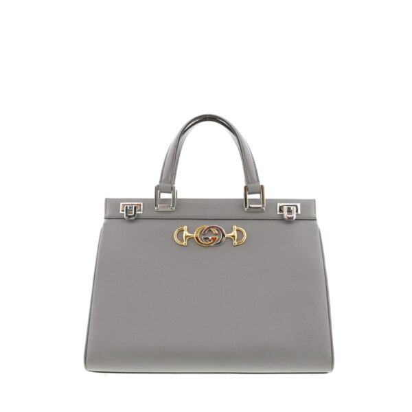 1240002010882 1 Gucci Zumi Medium Top Handle Handbag Gray