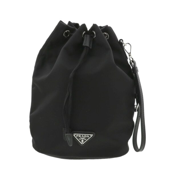 1240002013458 1 Prada Nylon Pouch Drawstring Bag Black