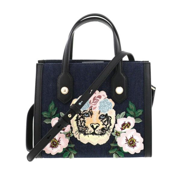 1240002015513 1 Gucci Tiger Embroidery 2WAY Handbag Indigo