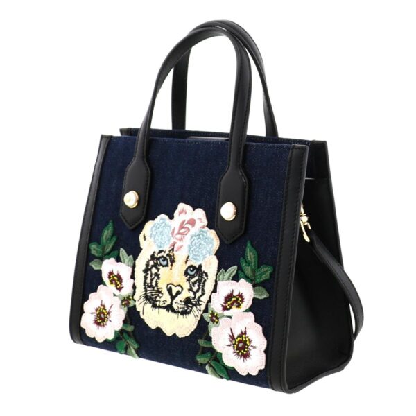 1240002015513 2 Gucci Tiger Embroidery 2WAY Handbag Indigo