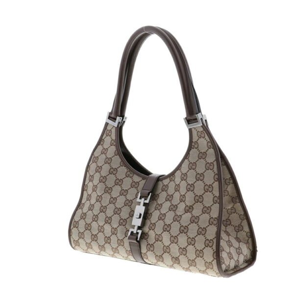 1240002016554 2 Gucci Jackie GG Canvas Shoulder Bag Brown