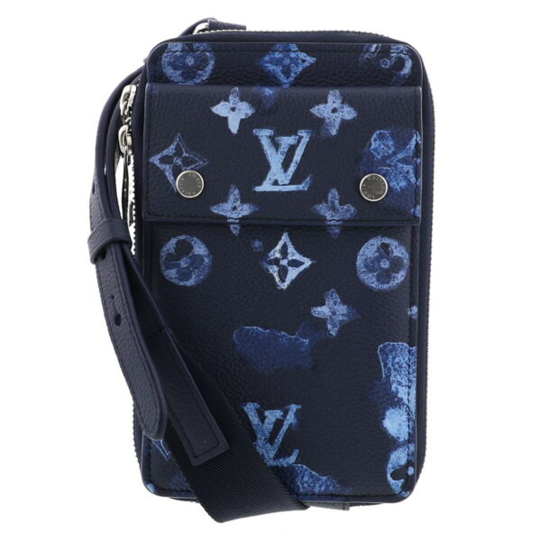 1240002016747 1 Louis Vuitton Font Portrait Shoulder Bag Watercolor Monogram Navy