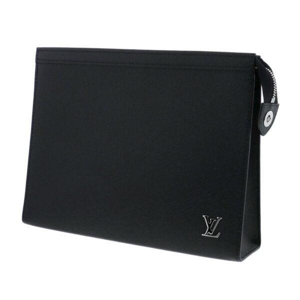 1240002017952 2 Louis Vuitton Pochette Voyage Clutch Taiga Black