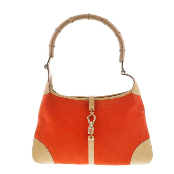 1240002019652 1 Gucci Bamboo Suede Handbag Orange