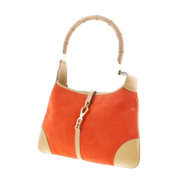 1240002019652 2 Gucci Bamboo Suede Handbag Orange