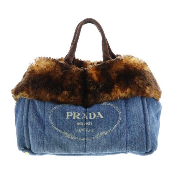 1240002019849 1 Prada Denim Pharogo Canvas Tote Bag Blue