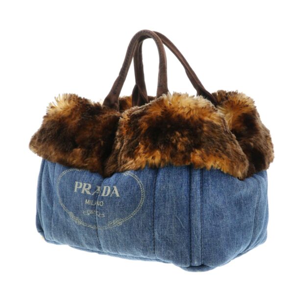 1240002019849 2 Prada Denim Pharogo Canvas Tote Bag Blue