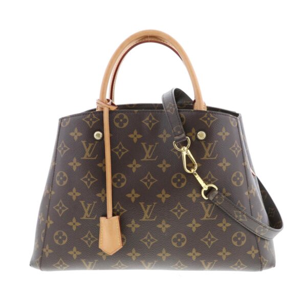 1240002020652 1 Louis Vuitton Montaigne MM Handbag Monogram Brown