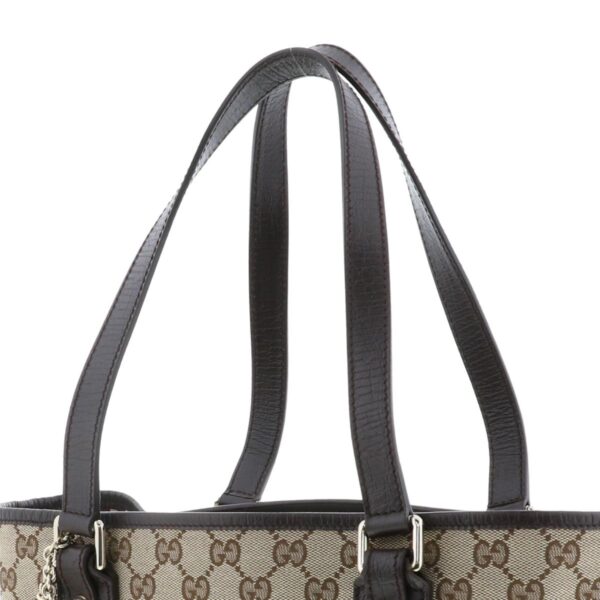 1240002020962 3 Gucci GG Canvas Tote Bag with Charm Sherry Line Beige