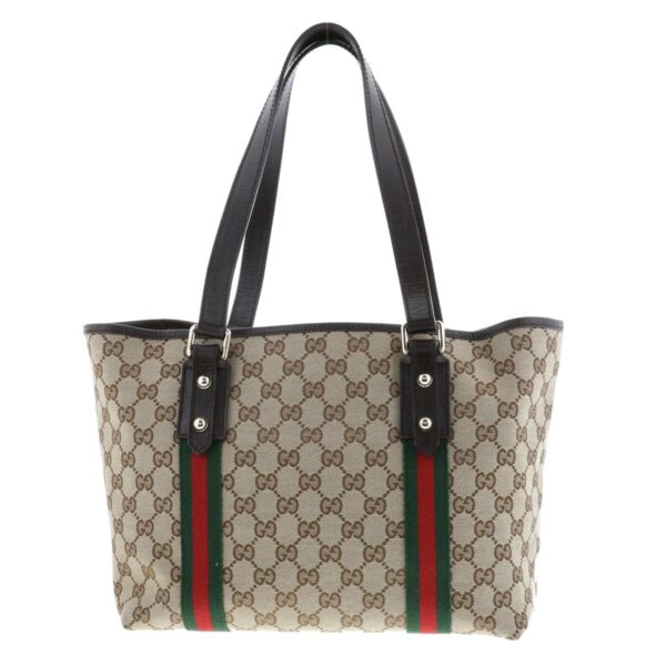 1240002020962 4 Gucci GG Canvas Tote Bag with Charm Sherry Line Beige