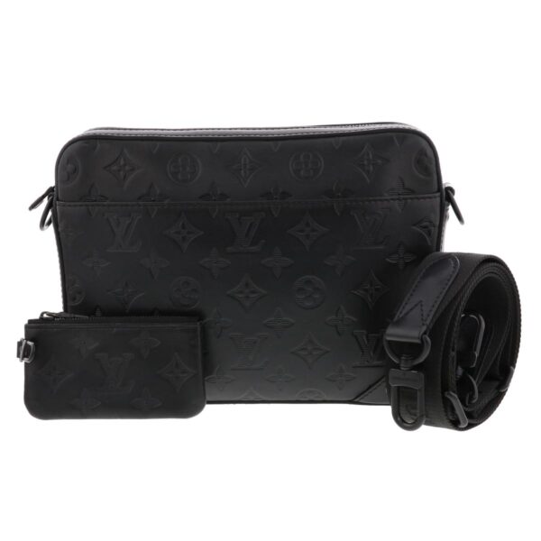 1240002021838 1 Louis Vuitton Duo Messenger Bag Monogram Shadow Black Leather