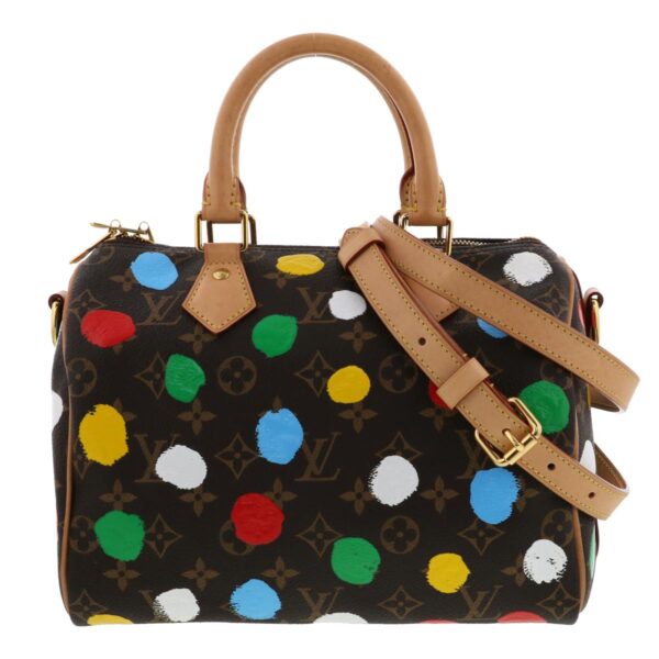 1240002021842 1 Louis Vuitton Speedy Bandolier Shoulder Bag Dot Yayoi Kusama Brown