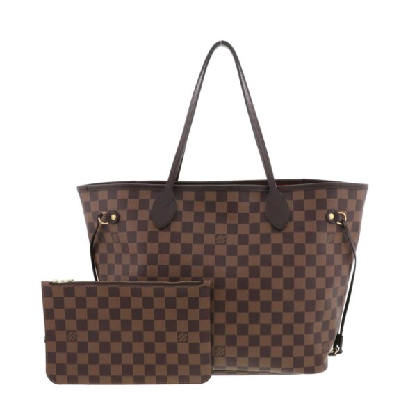 1240002022049 1 Louis Vuitton Neverfull MM Tote Bag Damier Ebene Brown