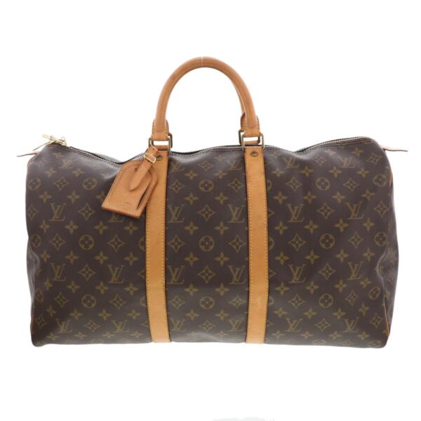 1240002022227 1 Louis Vuitton Keepall 50 Bag Monogram Canvas Brown