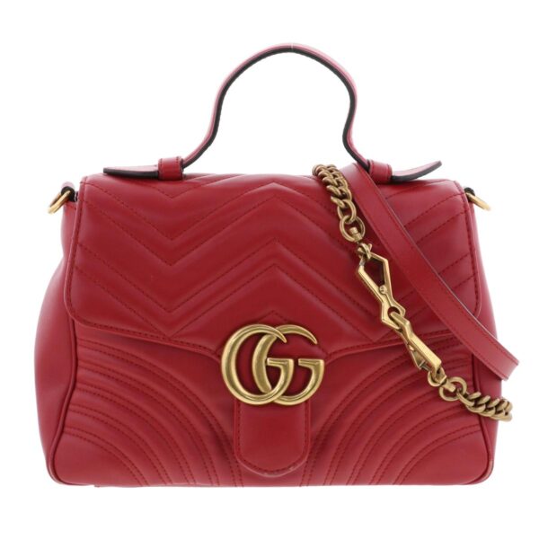 1240002022260 1 Gucci GG Marmont Small Top Handle Bag Red